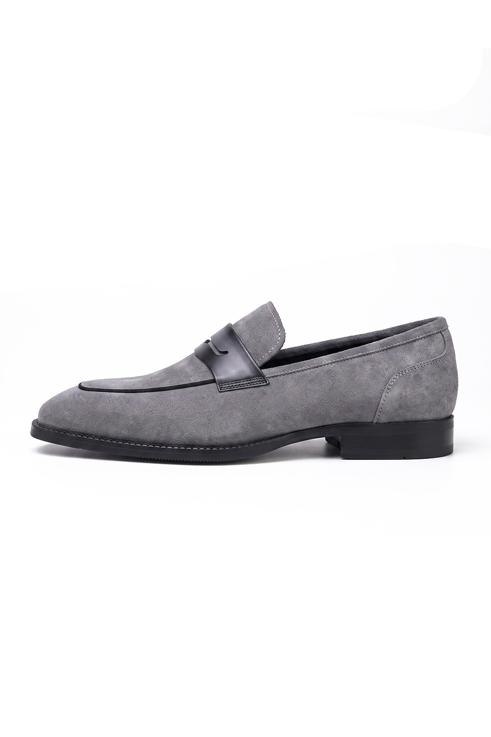 Loafer Da Lộn Phối Dải Da
